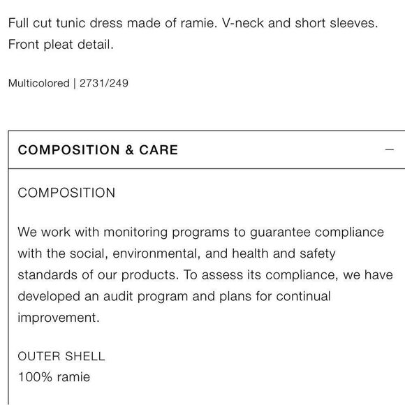 ZARA RAMIE TUNIC DRESS SIZE LARGE - Picture 7 of 7